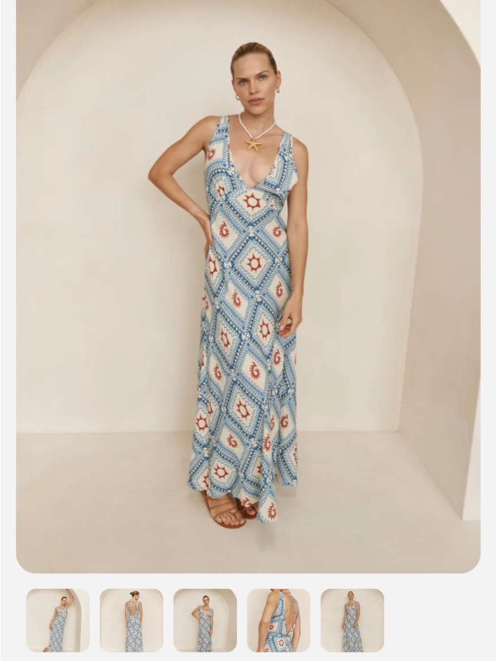 Vrg Grl Monette Bias Cut Maxi Dress in Bluemarine